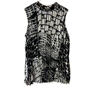 NWT Lane Bryant Accordion sleeveless women's black white top size 18/20